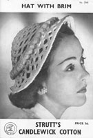 vintage ladies hat crochet pattern 1950s