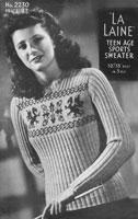 vintage ladies bairnswear jumper knitting pattern la laine 1940s