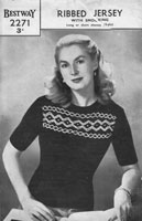 vintage ladies jumper with interesting smocking design 1940s bastway2271