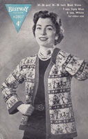 vintage ladies willow pattern jacket edge to edge 1940s bestway a2807