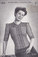 vintage ladies fair isle jumper 1940s knitting pattern