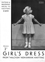 vintage 1930s knitting pattern for girls dress
