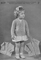 vintage little girl's cardigan knitting pattern 1940s