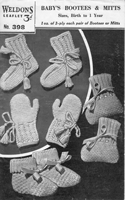 vintage baby bootees knitting pattern wartime 1940s