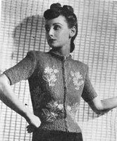 ladies jumper knitting pattern from 1940s