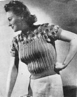 vintage ladies embroidered jumper knitting pattern 1940s