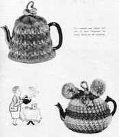 two teacosy knitting patterns from 1950s
