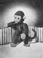 knitted toy monkey 1960s knitting pattern