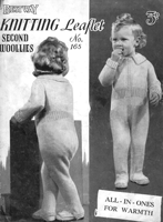 vintage baby all in one sleep suit knitting pattern 1930s