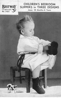 vintage childs slipper knitting pattern 1940s