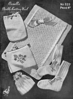 vintage hot water bottle bedsocks tea cosies knitting pattern 1940s