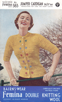 vintage ladies jumper cardigan with embroidery pattern from late1940s