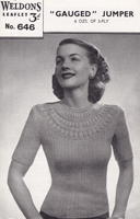 vintage ladies yoke jumper from 1940s