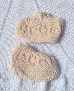 shell pink angora baby slippers