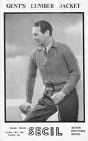 vintage mens zip cardigan knitting patternb 1940s