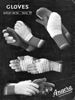 angora glove knitting pattern for children from 1940s