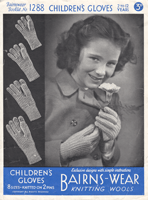 bairnswear glove knitting pattern from 1930s for child