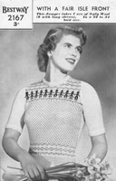 vintage ladies fair isle allover design knitting pattern 1940s