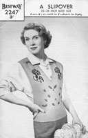 vintagfe fair isle knitting pattern ladies jerkin or tank top 1940s