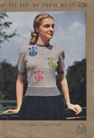 vintage ladies fair isle knitting pattern 1940s