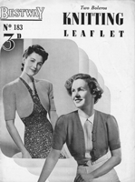 vintage bestway 1930s knitting pattern fro ladies boleros