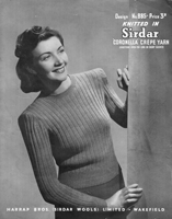 vintage 1930s sirdar knitting pattern rib jumper 