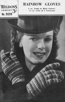 vintage ladies rainbow gloves knitting pattern 1940s
