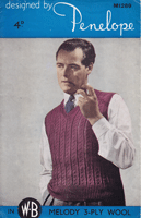 vintage knitting pattern for mens slip over tank top knitting pattern 1940s