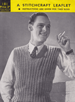 vintage mens wartime knitting pattern 1940s