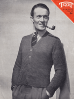 vintage men's cardigan knitting pattern 1930s