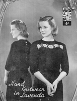 vintage ladies lavenda 1035 fair isle evening jumper knitting pattern from 1940s