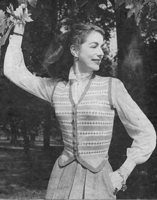 vintage fair isle waist coat knitting pattern for ladies 1940s