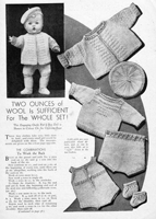 vintage 1940s doll knitting pattern for baby boy doll 14 inches