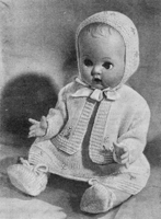 vintage baby doll knittingn pattern for baby set