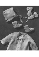 vintage baby matinee set with embroidery from 1948 USA