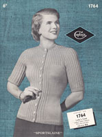 vintage ladies cardigan knitting pattern 1940s