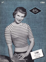 vintage ladies stripe jumper knitting patterns 1950s