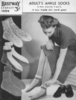 vintage ladies sock knitting pattern 1940s