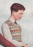 vintage boys fair isle jumper knitting pattern 1940s