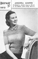 vintage ladies knitting pattern for jumper waretime 1940s