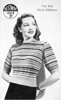 vintage betwa knitting pattern for ladies stripe jumper from 1940s wartime