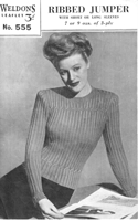 vintage ladies jumper knitting pattern from 1940