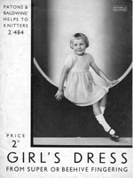 vintage patons knitting pattern form 1930s for little girls dress