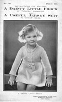 vintage girls dress  and suit knitting pattern 1930s