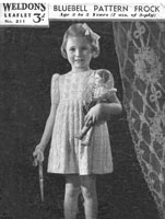 vintage weldons dress knitting pattern for little girl 1940s