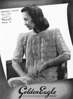 ladies vintage dressing jacket knitting patttern from 1930s