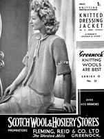 vintage ladies dressing jacket knitting pattern from 1930s