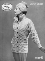 vintage ladies super jacket knitting pattern WG1093