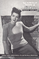 vintage ladies sirdar knitting pattern fro jumper 1940s 1160
