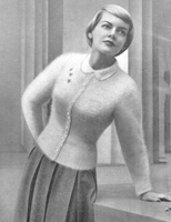 vintage ladies knitting pattern for cardigan in angora 1940s
